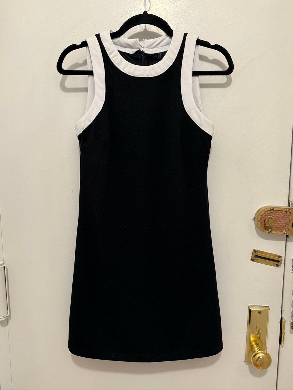 Aqua Black & White Sleeveless Mini Dress